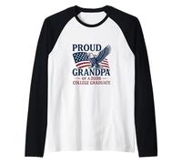 Eagle and Flag Academic Success Theme Raglan Baseball Tee