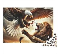 Eagle and Lion Battle 1000 Piece Jigsaw Puzzle for Adults 52x38cm/1000pcs