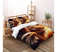 Eagle And Lion Kingdom Duvet Cover Sets Premium Brushed Microfiber Duvet Cover Double Ultrasoft Set Non Iron Luxury Bedding Sets With Zipper Closure Super King(260x220cm)