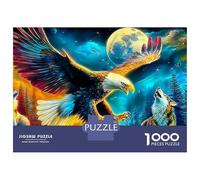 Eagle And Wolves Puzzle 1000 Pieces, Whimsical Challenge Toy Jigsaw Puzzles for Adults And Kids Age 14 Years Up 70x50cm/1000pcs
