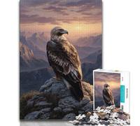 Eagle at Sunset Jigsaw Puzzles for Adults 1000,Learning Educational Toys Family Games with Matching Poster And Trivia Sheet (38x26cm)