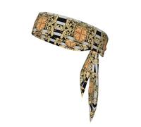 Eagle Badge Sports Headband Tie Double-Sided Breathable Sweat-Absorbing Band for Running Cycling Gym Workouts Head Tie Adjustable Fit