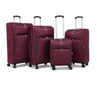 Eagle bags international Rolling Travel Suitcase with Spinner Wheels, Expandable Softside Luggage with Telescopic Handle, Lightweight Durable Carry-On/Checked (Burgandy, Set of 4)