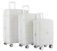 Eagle bags international Travel Luggage Set, Hard Shell Spinner Suitcase with Smooth Rolling Wheels and Telescopic Handle, Durable Lightweight Travel Suitcase (White, 24 Inch)
