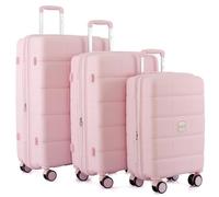 Eagle bags international Travel Luggage Set, Hard Shell Spinner Suitcase with Smooth Rolling Wheels and Telescopic Handle, Durable Lightweight Travel Suitcase (Baby Pink, 20 Inch)