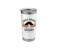Eagle Beach Aruba Retro Sunset Vacation Club Stainless Steel Insulated Tumbler