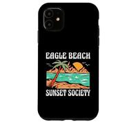 Eagle Beach Aruba Sunset Society Retro Beach Design Case for iPhone 11