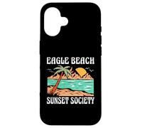 Eagle Beach Aruba Sunset Society Retro Beach Design Case for iPhone 16