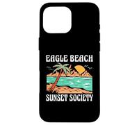 Eagle Beach Aruba Sunset Society Retro Beach Design Case for iPhone 16 Pro Max