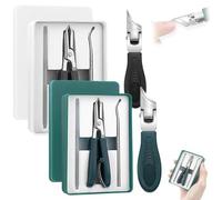 Eagle Beak Angled Nail Clippers, Three Sets of Eagle Beak Beveled Nail Clippers, Wide Jaw Opening Anti-Splash Slanted Nail Clipper, Super Sharp Oblique, for Thick, Ingrown Nails (2pcs-C)