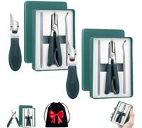 Eagle Beak Bevel Nail Clipper, Eagle Beak Nail Clipper, Multifunctional Heavy Trimmer, Super Sharp Angled Built-In Claw Clipper, Wide Nail Openings Splash Free Set of 3 (2PC-2)