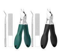 Eagle Beak Beveled Nail Clippers, Long Handle Wide Jaw Opening Anti-Splash Slanted Nail Clipper, Eagle Beak Slanted Nails Clipper, Ingrown Toenail Clippers Set for Thick Nails (2pcs)