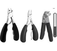 Eagle Beak Beveled Nail Clippers, Three Sets of Eagle Beak Beveled Nail Clippers for Men Thick Nails, Stainless Steel Angled Corta Uñas para Uñas Enterradas for Seniors, Men