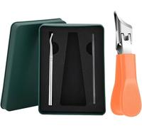 Eagle Beak Beveled Nail Clippers,Wide Jaw Opening Anti-Splash Slanted Nail Clipper,Edge Nail Clippers 3pcs Set,Long Handle Wide Jaw Opening Anti-Splash Slanted Nail Clipper for Women (Orange, 3pc Set)