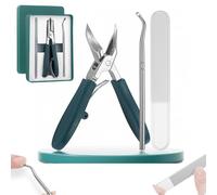 Eagle Beak Beveled Nail Clippers,Wide Opening Heavy Duty Toe Nail Clipper,Premium 3-Piece Eagle Beak Nail Clipper Set,Ergonomic Nails File Cutter,Staineless Steel Ingrown Toenail Tool Kit (B)