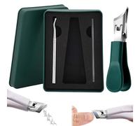 Eagle Beak Nail Clippers, Eagle Beak Beveled Nail Clippers, Three Sets of Eagle Beak Beveled Nails Clippers, Wide Jaw Opening Anti-Splash Slanted Nail Clipper for Thick Nails (Green)