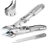 Eagle Beak Nail Clippers for Men Thick Nails - Wide Jaw Opening Anti-Splash Slanted Nail Clippers, Upgrade Heavy Duty Curved Large Fingernail Ingrown Toenail Clippers (Sliver)