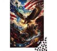 Eagle Bear Mountain 1000pcs For Adults Mini Puzzle Challenging | 70x50cm Cardboard Living Room Decor Premium Craftsmanship Birthday Gift Stress Relief