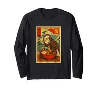 Eagle Bird Gaming Ramen Japanese Ukiyo-e Great Wave Retro Long Sleeve T-Shirt