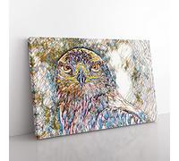 Eagle Bird No.2 Modern BG Canvas Wall Art Print Ready to Hang, Framed Picture for Living Room Bedroom Home Office Décor, 60x40 cm (24x16 Inch)