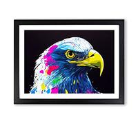 Eagle Bird Splash Vol.4 Abstract H1022 Framed Print for Living Room Bedroom Home Office Décor, Wall Art Picture Ready to Hang, Black A3 Frame (46 x 34 cm)