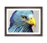 Eagle Bird Watercolour Vol.5 H1022 Framed Print for Living Room Bedroom Home Office Décor, Wall Art Picture Ready to Hang, Walnut A4 Frame (34 x 25 cm)