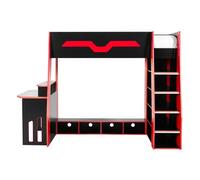 Eagle Black and Red High Sleeper Gaming Bunk Bed
