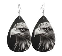 Eagle black and white Earrings for Women Teardrop Leather Earring Double Sided Drop Dangle Earrings Lightweight Women's Ear Accessories Jewelry Fashion Birthday Gift