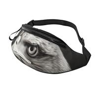 Eagle black and white Fanny Pack for Men Women Crossbody Waist Bag Waterproof Sports Belt Bag Outdoor Hip Pack