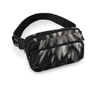 Eagle Black And White Fanny Pack Waterproof External Pocket Portable Waist Pack Outdoor Adjustable Strap Lightweight Waist Bag for Workout Traveling Casual Running Hiking Cycling