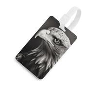 Eagle Black and White Luggage Tag Classic Personalized Repeated Luggage Tag Cute Unique Travel Essentials Identifiers for Women Men Baggage Backpack Handbag Suitcase, White-style, One Size