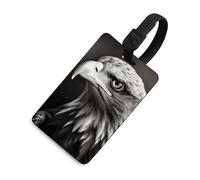 Eagle Black and White Luggage Tag Classic Personalized Repeated Luggage Tag Cute Unique Travel Essentials Identifiers for Women Men Baggage Backpack Handbag Suitcase, Black-style, One Size