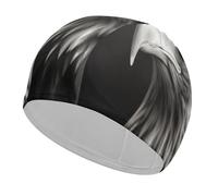 Eagle Black and White Swim Caps for Short & Long Hair Fashion Durable High Elasticity Swimming Caps Comfortable Bathing Cap Non-Slip Breathable Swim Hats for Swimmers&Gifts