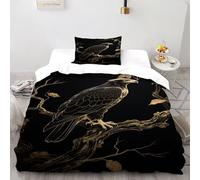Eagle Branch Bedding Set 3D Digital Printing Elegant Forest Animal Duvet Cover Set 2 Pieces Chic Breathable for Boys & Girls Bed Set Pillowcase Single（135x200cm）