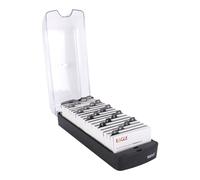 Eagle Business Card Box, Push-Button, Holds 650 Cards, Dustproof, Black