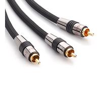 Eagle Cable by Inakustik - 10041050 - Deluxe Y Subwoofer Cable | Powerful and Dynamic Sound, High Copper Content | 5.0 m in Black | Double Shielding - Full Metal Connector | with Braided Shield