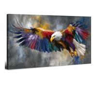 Eagle Canvas Wall Art Flying Eagle with Colorful Wings Framed Pictures Abstract Bird of Prey Wall Decor for Living Room Bedroom Modern Animal Prints Painting Wildlife Poster Home Decoration 20x40"