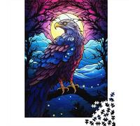 Eagle Colorful Staind Gl 1000 Pieces Puzzle, Bird of Prey Themed Theme, Relaxing Jigsaw Puzzle for Adults, 70x50cm/1000pcs