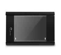 Eagle Compact Flatpack 19" Wall Mounting Cabinet for Smaller Networks Servers, Tempered Removable Reversible Glass Lockable Door for Home, Shop, Office 6U 450mm