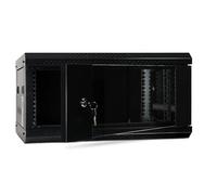 Eagle Compact Flatpack 19" Wall Mounting Cabinet for Smaller Networks Servers, Tempered Removable Reversible Glass Lockable Door for Home, Shop, Office 4U 600mm