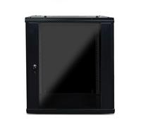 Eagle Compact Flatpack 19" Wall Mounting Cabinet for Smaller Networks Servers, Tempered Removable Reversible Glass Lockable Door for Home, Shop, Office 12U 450mm