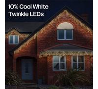 Eagle Connect Icicle Lights White Rubber 60/40/20 Drop10% 15M Warm White