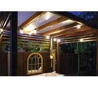 Eagle Connect Outdoor Festoon String Light, 10x2W Lamps Black Rubber Cable, 230V Mains Powered, IP65 Waterproof, for Commercial and Domestic Use in Gardens, Patios, Restaurants, and Pubs
