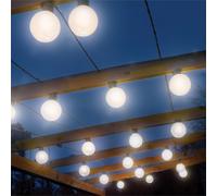 Eagle Connect Outdoor Festoon String Light, 15x2W Lamps Black Rubber Cable, 230V Mains Powered, IP65 Waterproof, for Commercial and Domestic Use in Gardens, Patios, Restaurants, and Pubs
