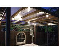 Eagle Connect Outdoor Festoon String Light, 20x2W Lamps Black Rubber Cable, 230V Mains Powered, IP65 Waterproof, for Commercial and Domestic Use in Gardens, Patios, Restaurants, and Pubs