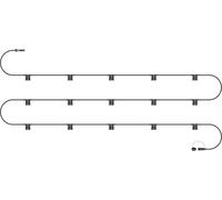 Eagle Connect Outdoor Festoon String Light Harness, Black Rubber Cable, 230V Mains Powered, IP65 Waterproof, for Commercial and Domestic Use in Gardens, Patios, Restaurants, and Pubs 5m 15 Lamps