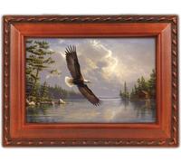 Eagle Cottage Garden Woodgrain Traditional Music Box Plays Wind Beneath My Wings