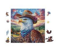 Eagle Cowboy 100 Piece Premium Jigsaw Puzzle For Men Educational Decompression Adults Anxiety Memory Care Mothers Valentines Wooden 28x28cm