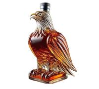 Eagle Crystal Whiskey Decanter - 13 cm Elegant Liquor Bottle with Air-Tight Metal Stopper, Bar Decor & Gift for Bourbon & Scotch Enthusiasts (Square Base)
