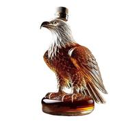 Eagle Crystal Whiskey Decanter - 13 cm Elegant Liquor Bottle with Air-Tight Metal Stopper, Bar Decor & Gift for Bourbon & Scotch Enthusiasts (Round Base)